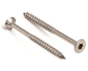 10 X 200 TX40 RIBBED COUNTERSUNK CHIPBOARD SCREW WITH CUTTING TIP A2 STAINLESS STEEL