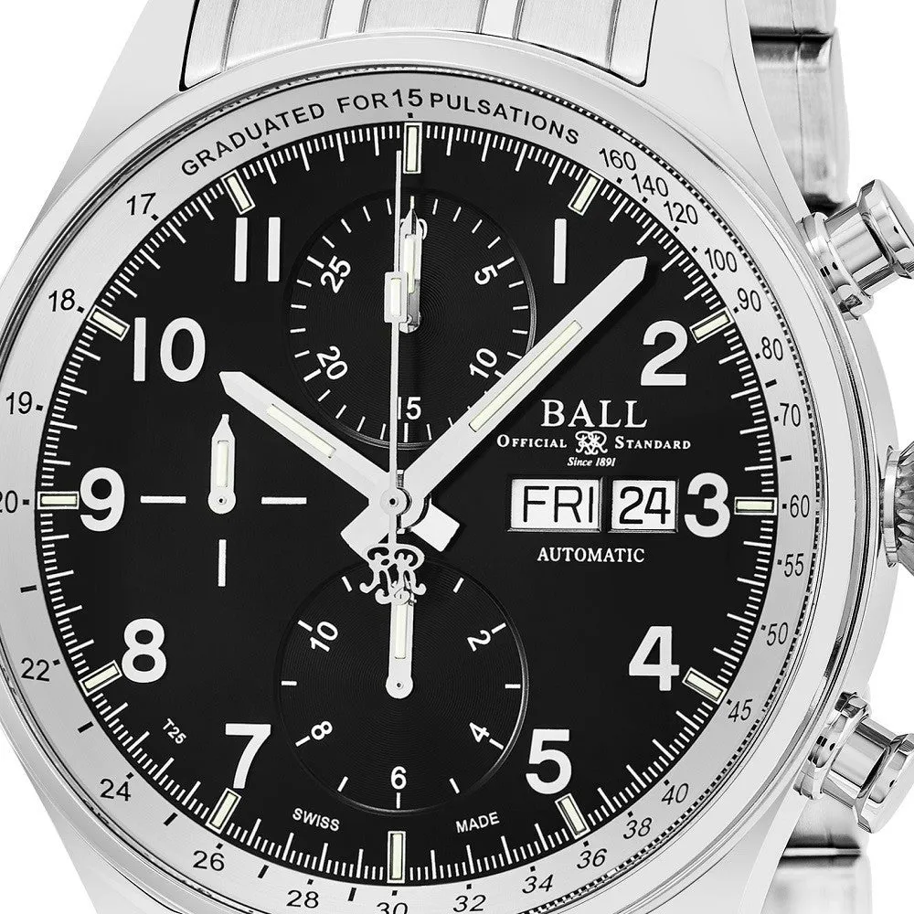 Ball Men's Trainmaster Pulsemeter II Black Dial Chronograph Swiss Automatic Watch