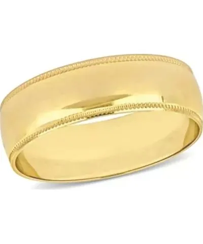 Belk & Co Brushed Finish Milgrain Edge Men's Wedding Band in 14K Yellow Gold
