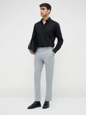 Buy WES Formals Grey Checkered Carrot-Fit Mid-Rise Trousers from Westside