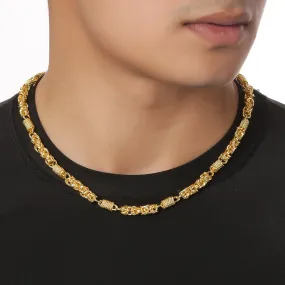 Contemporary Modern Gold Plated Twisted Mens Chain