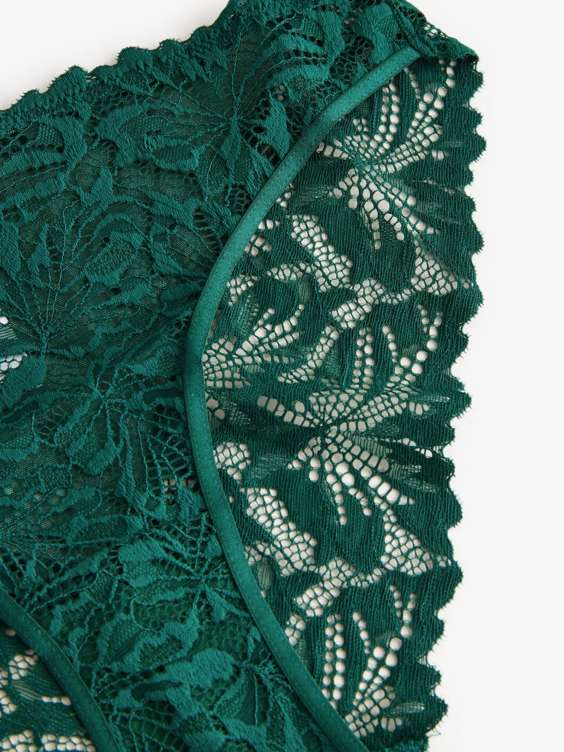 Green High Leg Ultimate Comfort Lace Knickers