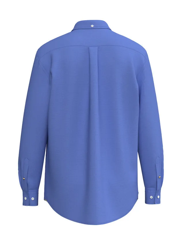 HAZZYS  |Button-down Street Style Long Sleeves Plain Cotton Logo