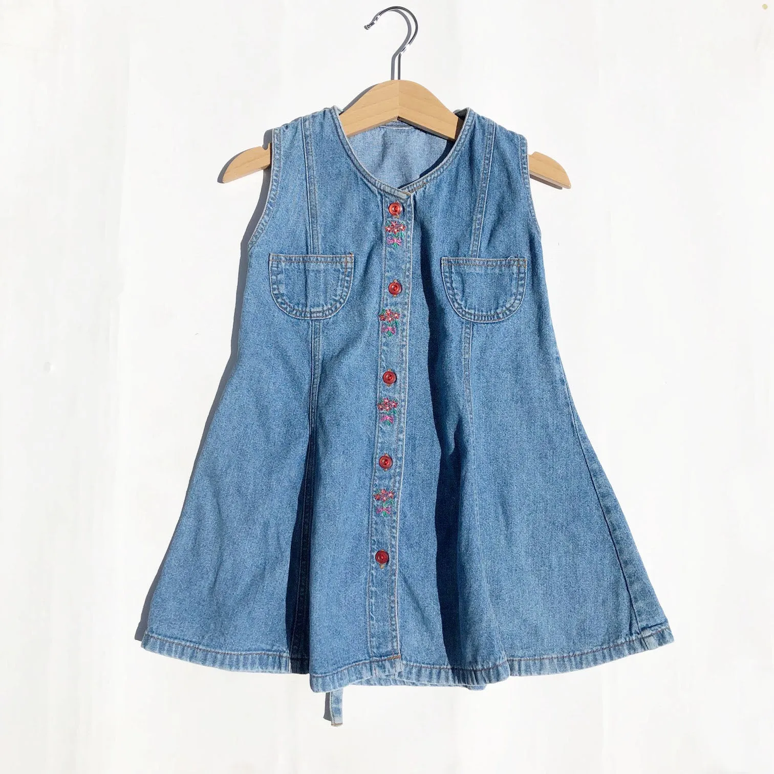 Little Denim Embroidered Dress size 2