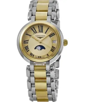 Longines Primaluna Quartz 30mm Gilt Dial Steel and Yellow Gold Women's Watch L8.115.5.31.7