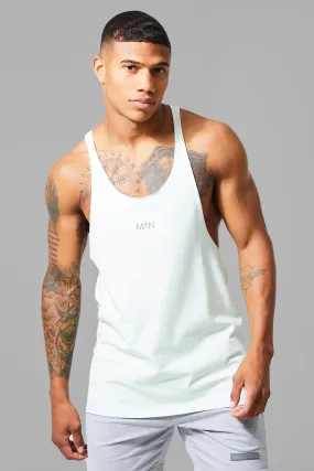 Man Active Raw Edge Stringer Vest | boohooMAN UK