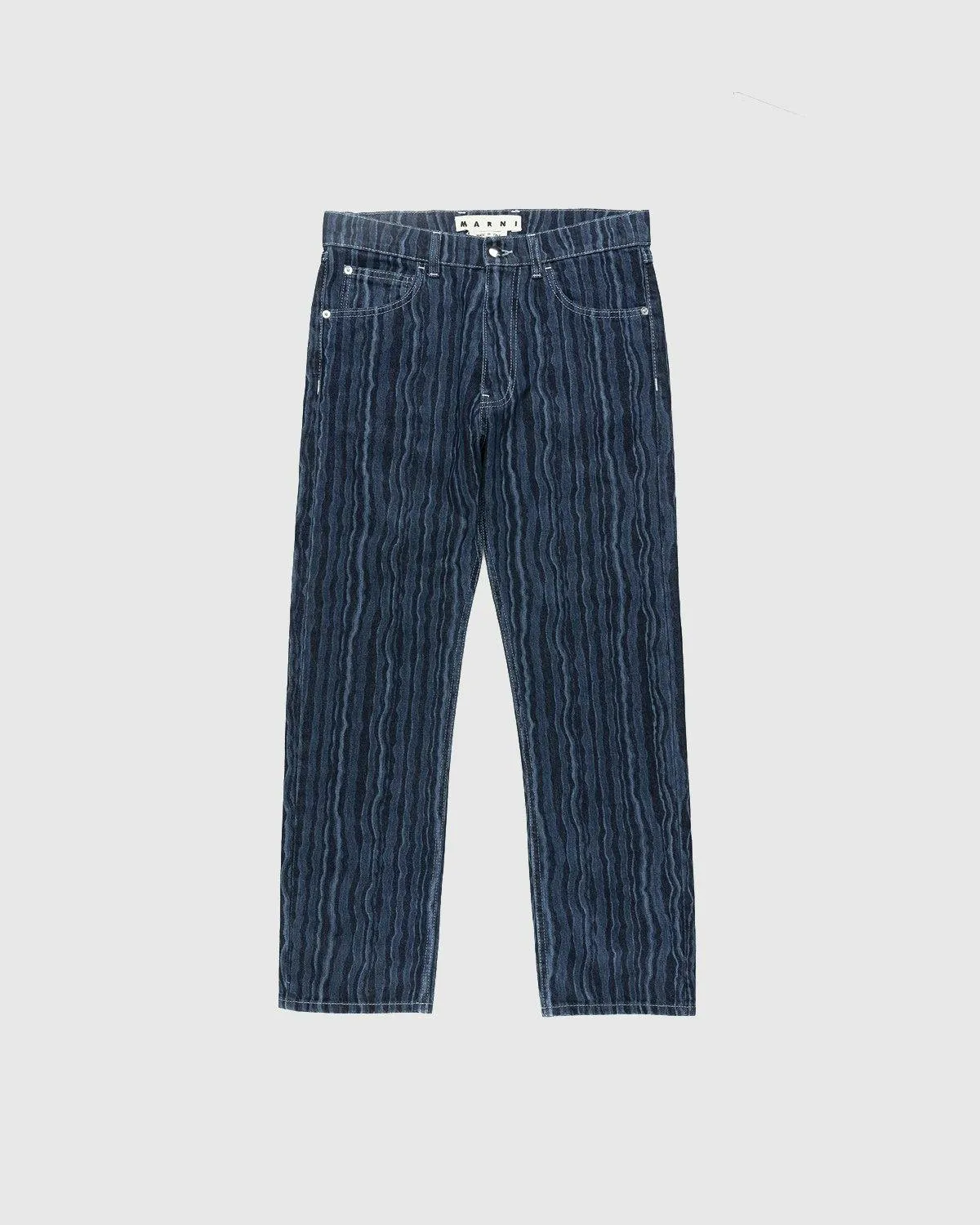 Marni – Abstract Print Wide Leg Jeans Blue | Highsnobiety Shop