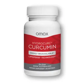 Omax Highly Bioavailable Turmeric Curcumin Softgels, No BioPerine, Active in 1-Hour, Nanoparticle Potency & Absorption, Natu