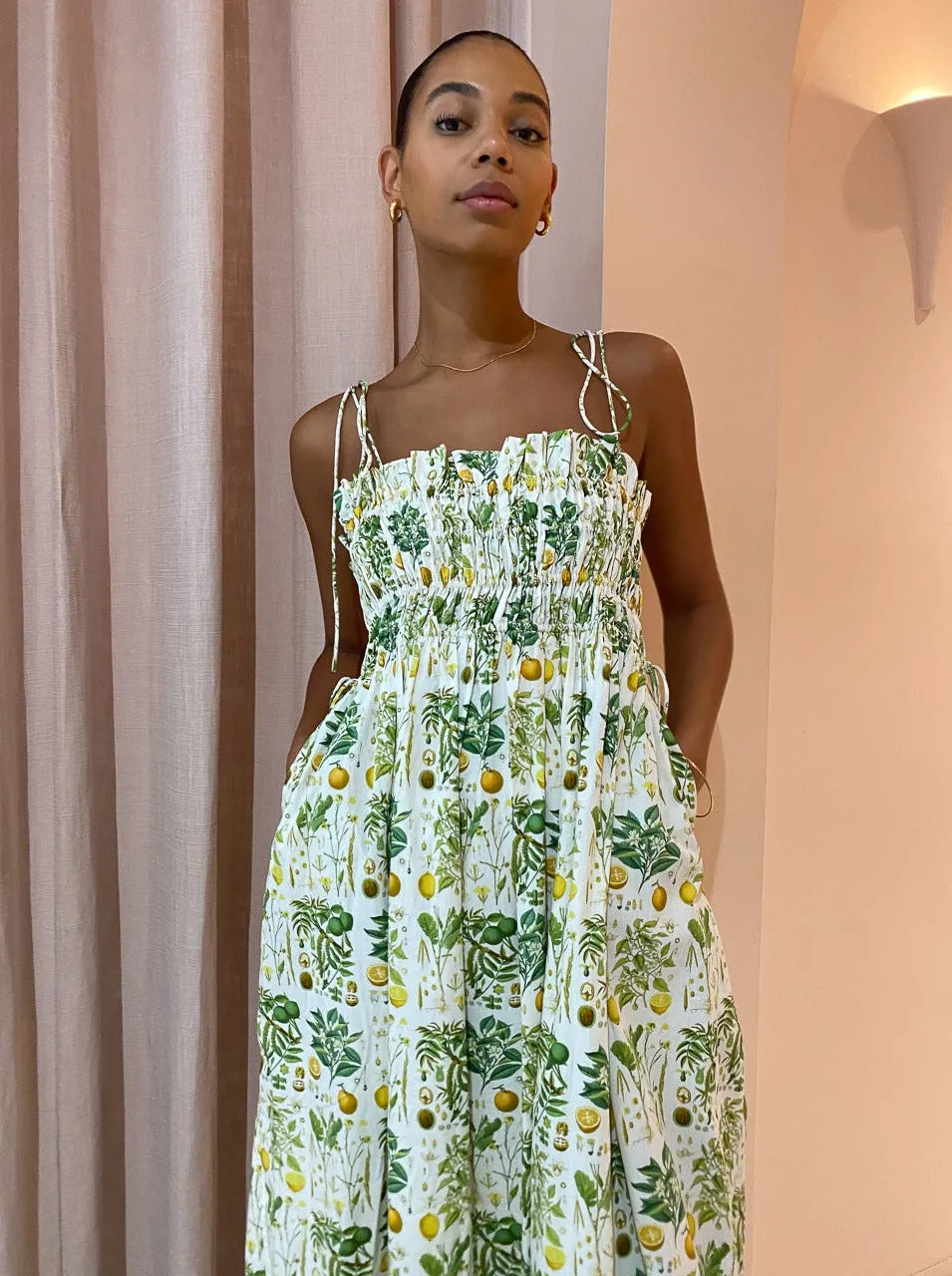 Palm Noosa Sail Away Dress in Citrus Botanical