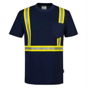 Portwest F131NAR4XL Iona™ Xtra Enhanced Pocket T-Shirt Short Sleeve, Navy, 4XL
