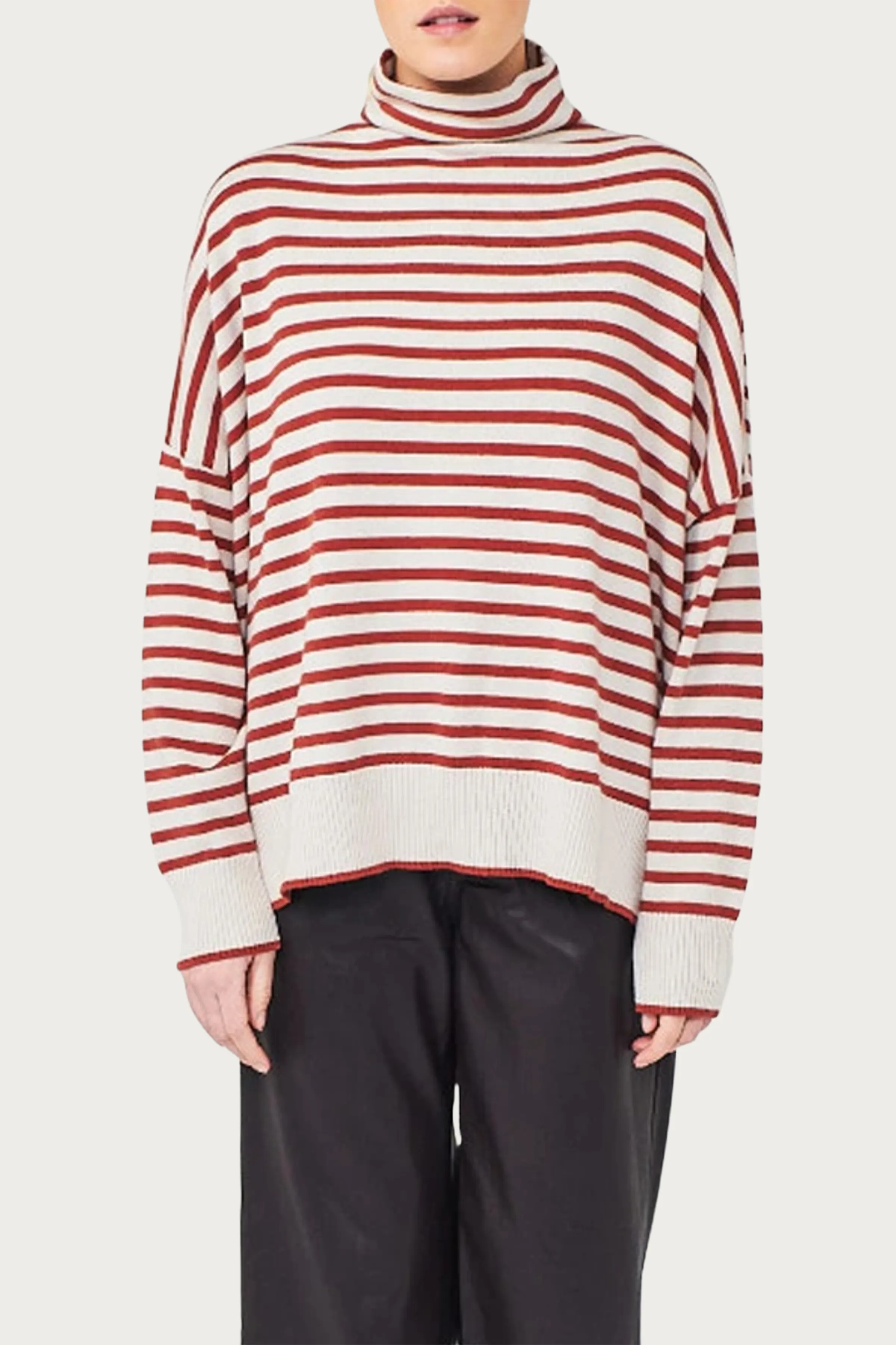 SAGE FUNNEL NECK SWEATER