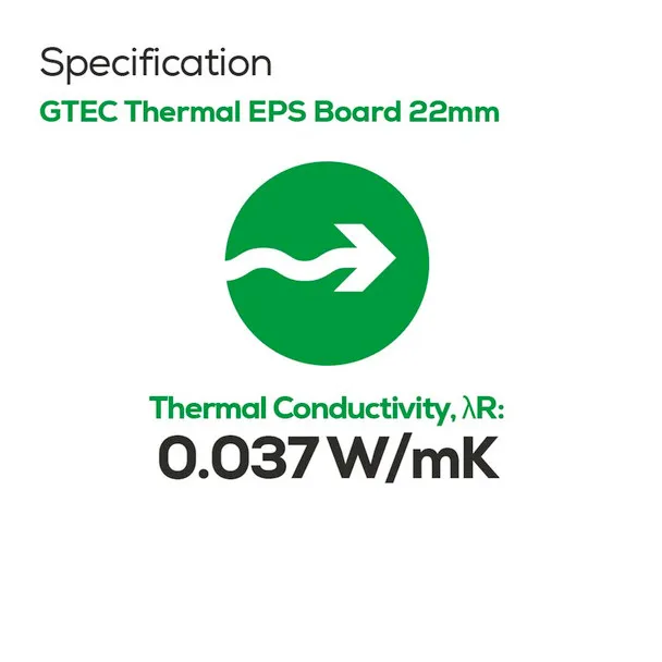 Siniat GTEC EPS Thermal Board Plasterboard Tapered Edge 2400 x 1200 x 22mm