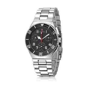 Swiss-Mountaineer Men's Pointe Sud de Moming Black Dial Chronograph Watch