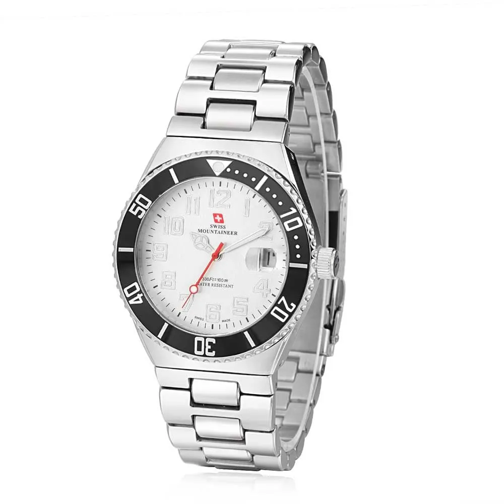 Swiss-Mountaineer Men's Pointe Sud de Moming White Dial Watch