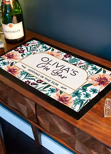 Treat Republic Personalised Floral Gin Bar Mat | Kaleidoscope