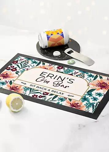 Treat Republic Personalised Floral Gin Bar Mat | Kaleidoscope