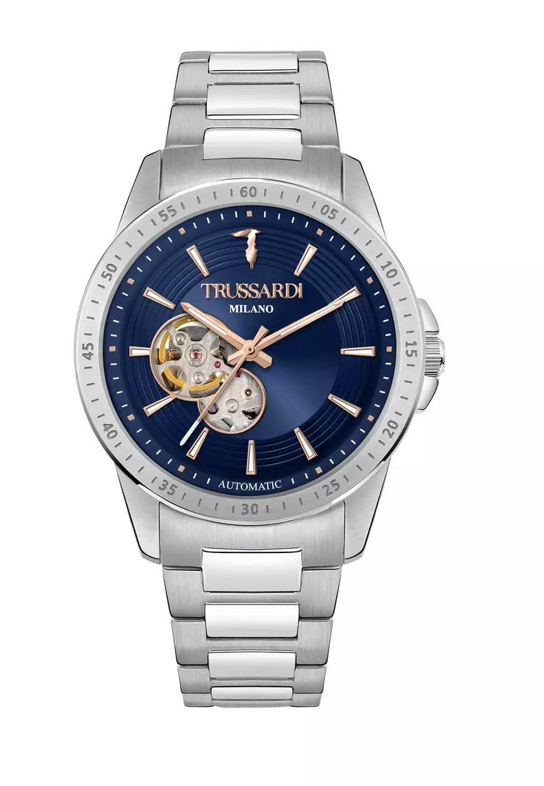 Trussardi 【2 Years Warranty】Trussardi T-Hawk 42mm Blue Dial Men's Automatic Watch R2423153002
