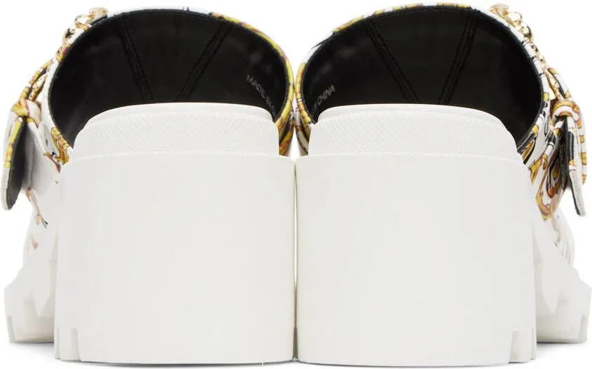 Versace Jeans Couture White & Gold Winny Heeled Sandals