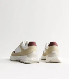 White Colour Block Chunky Sole Trainers New Look