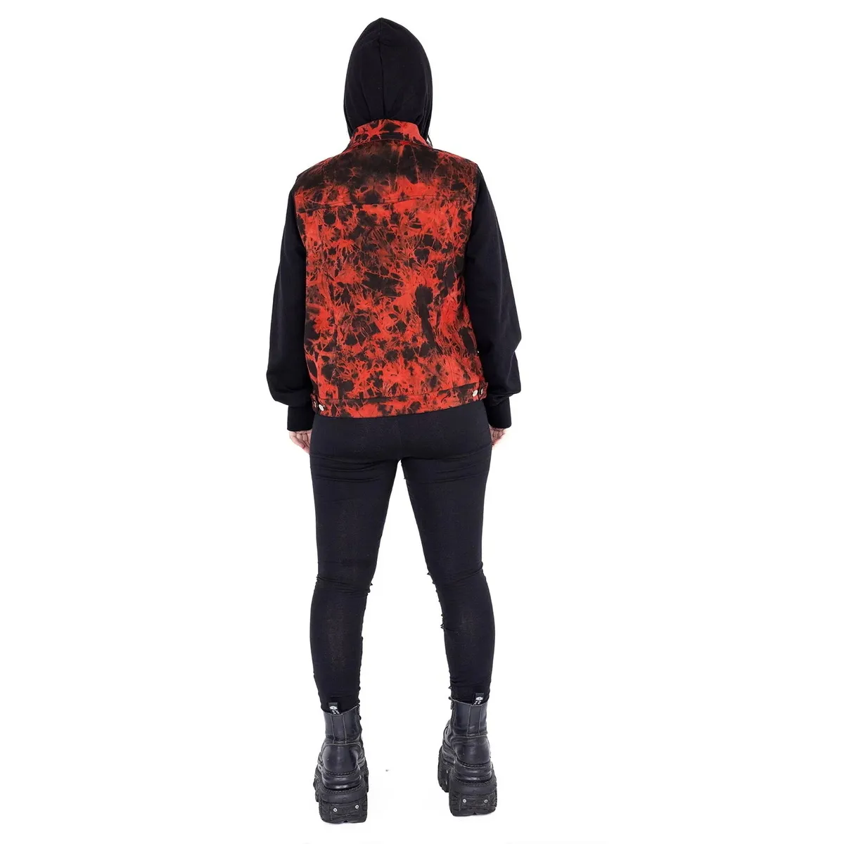 women's jacket HEARTLESS - NOELLE - BLACK/RED TIE DYE - POI1326  -  Metal-shop