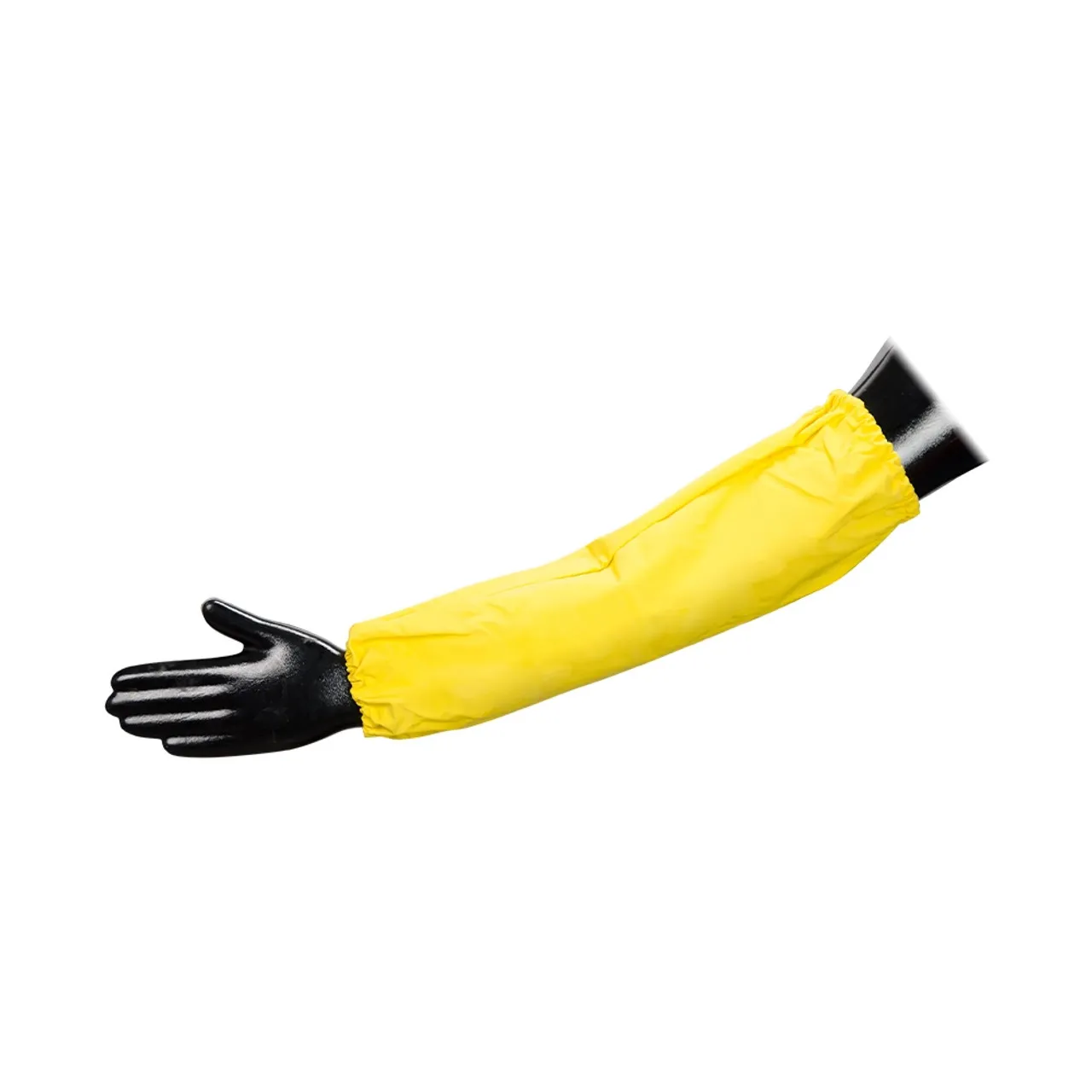 Yellow Heavy-Duty PVC Sleeves with Elastic Cuff - 18" - Pair
